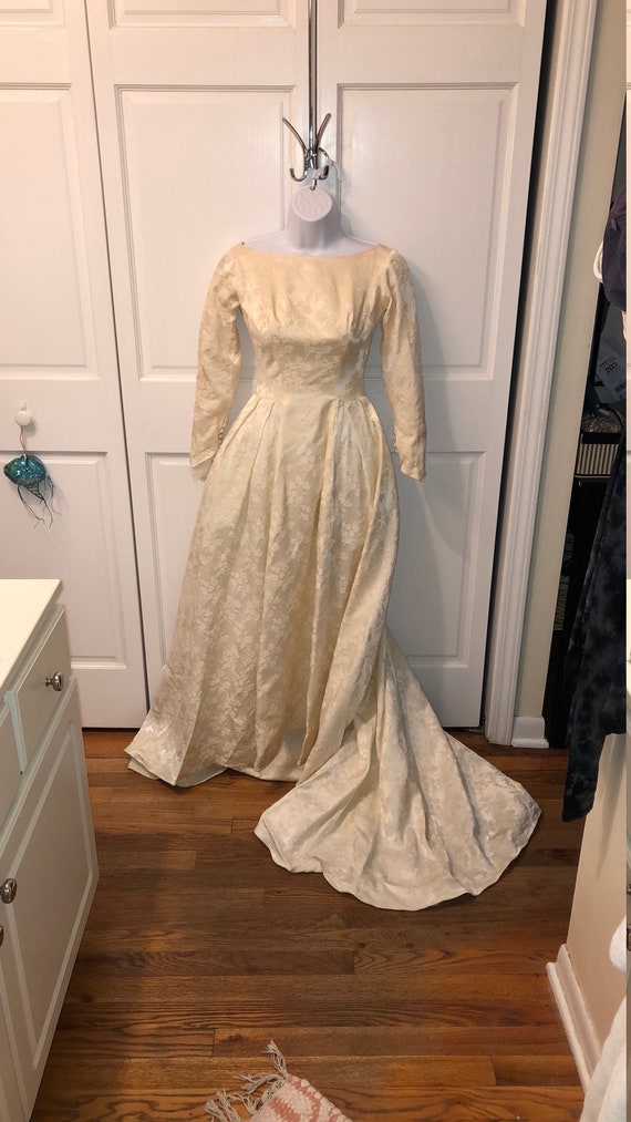 Stunning vintage raw silk brocade winter wedding d