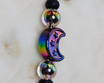 Moon Keychain™ | Cute Beaded Keychain | Color Changing Moon Charm | Bag Charm | Purse Accessory | Gift for Her