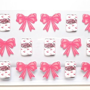 Soda Pink Cherries and Bows Drink UVDTF 16 Oz Cup Tumbler Wrap