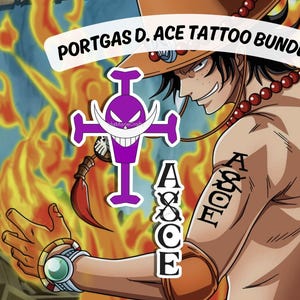 Ace bundle w. guide | Digital/PDF | One piece | Cosplay tattoo | Portgas D. Ace