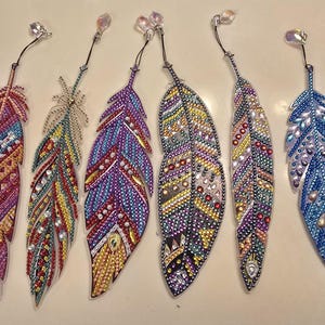 Dimond art bookmarks feathers/Finished Sparking