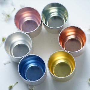 6 vintage metalshots uit Tsjecho-Slowakije