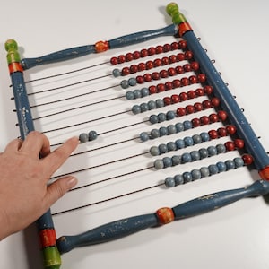 Ábaco antiguo, ábaco de madera antiguo de Checoslovaquia, década de 1920