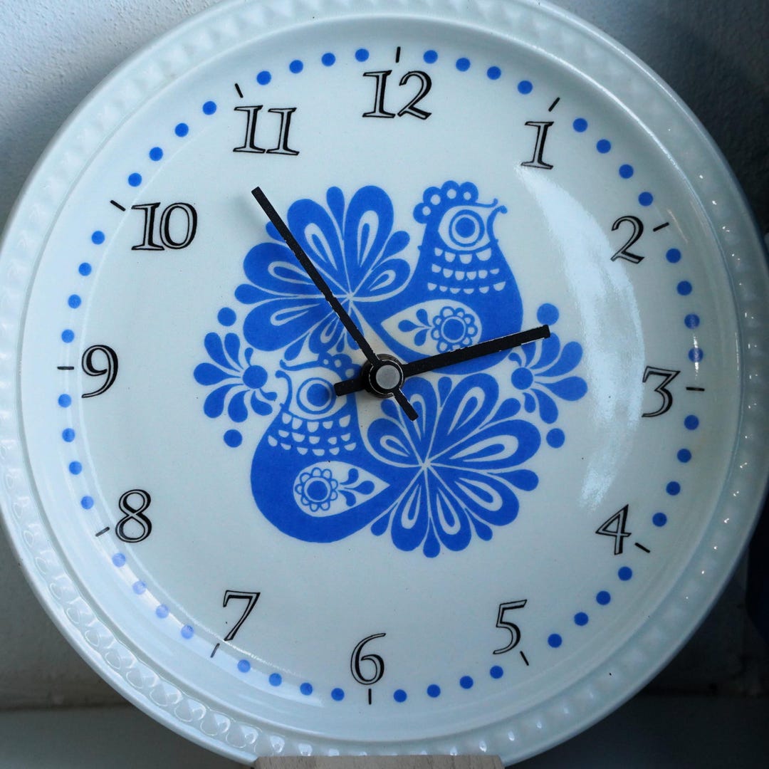 Vintage Ditmar Urbach Ceramic Wall Clocks With Folk Motif ...