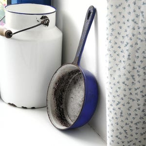 Vintage Emaille Gusseisen Pfanne/Topf aus der Tschechoslowakei, 1940er Jahre