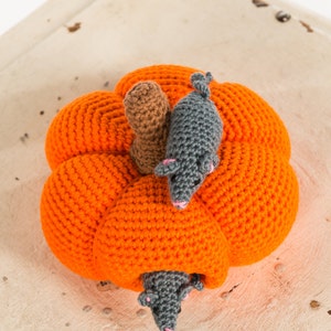 Crochet pattern : Mommy mouse and little mouse and their pumpkin house image 3