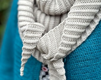 Crochet pattern : Ribbed Shawl