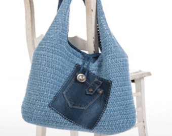 Crochet pattern : Denim Shouder Bag