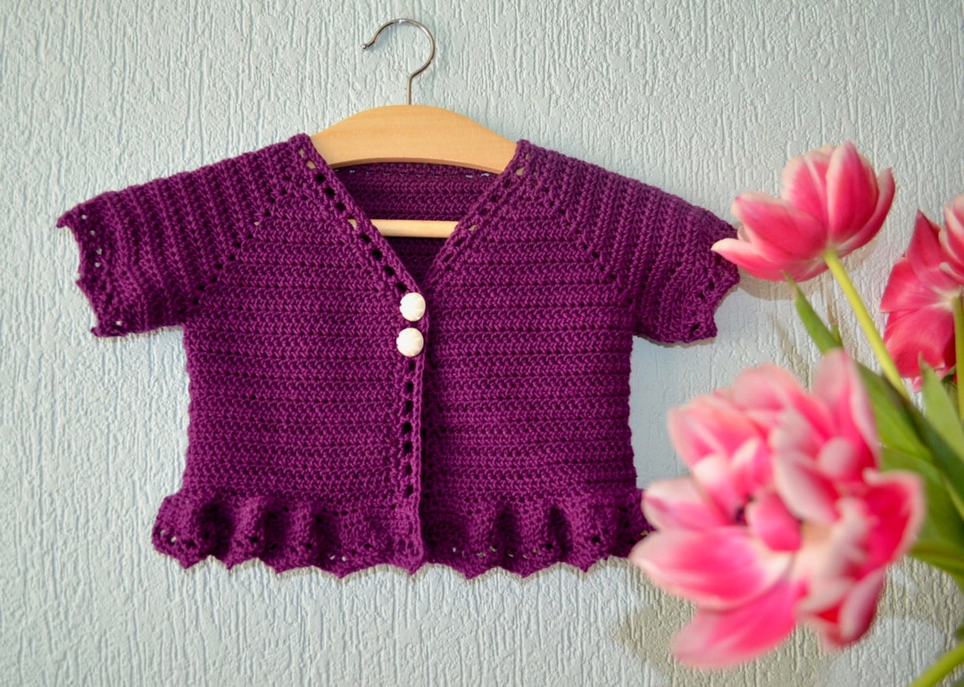 Crochet Pattern : Rosetta Baby Cardigan - Etsy