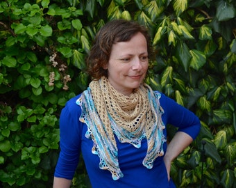 Crochet pattern : tender sandstorm shawl