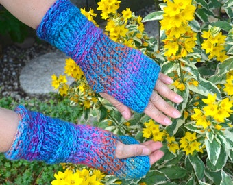 Crochet pattern : blue notes mittens
