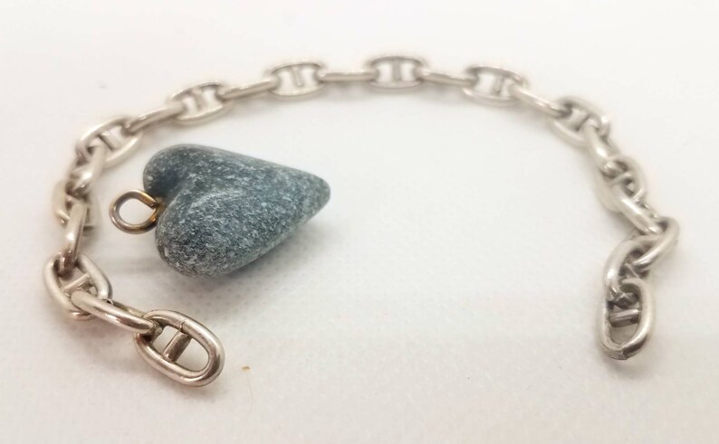Vintage Natural Granite Stone Handcarved into a Heart pendant...it has traveled the world!