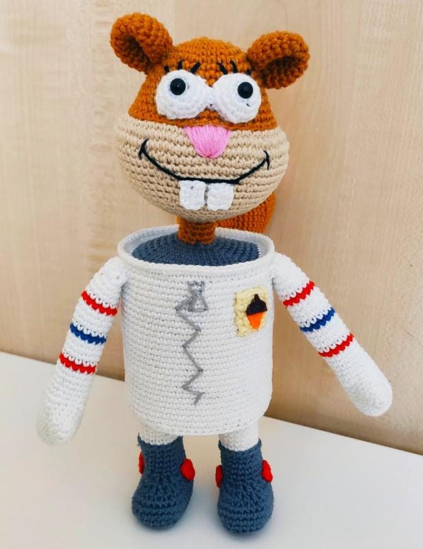 Sandy-Cheeks Plush Toy | Cute Sea Sponge Character - Soft  Huggable Gift for Kids & Collectors