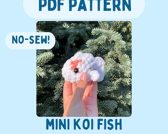 Pesce koi con motivo all'uncinetto Amigurumi ripieno