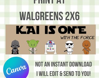 Custom Banner Template, Walgreens , 2x6, Printable Banner, STAR WARS