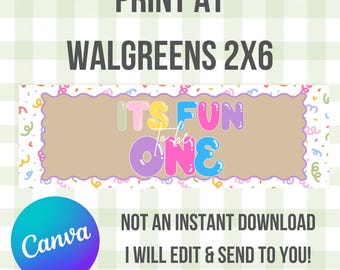 Custom Banner Template, Walgreens , 2x6, Printable Banner, ONE