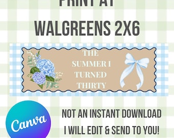 Custom Banner Template, Walgreens , 2x6, Printable Banner, TSITP, Thirty