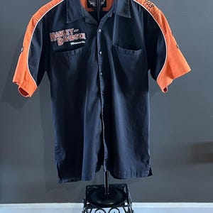 Harley Davidson Short Sleeve Button Front Shirt – Men’s Casual Biker Style (M)