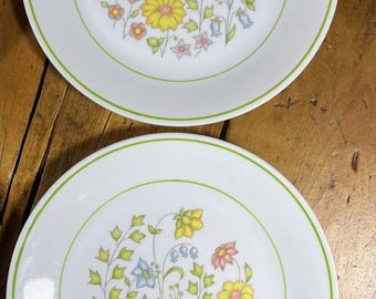 Corelle Meadow 8 1/2” Luncheon Salad Plate Floral Vintage Corning USA