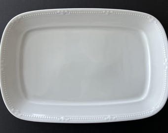 Golden Crown E&R 1886 West Germany White Porcelain Rectangular Platter 13 3/4"