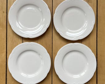 Pfaltzgraff Filigree 8 1/8” Salad Plate Stoneware Embossed Scroll Dots