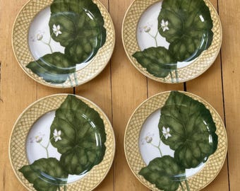 222 Fifth PTS Rainforest 8” Salad Plates Tropical Stoneware Replacement