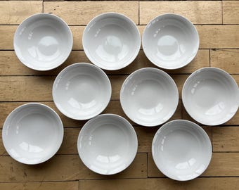 Oneida Evening Pearls 6 3/8” Bowls White Beaded Rim