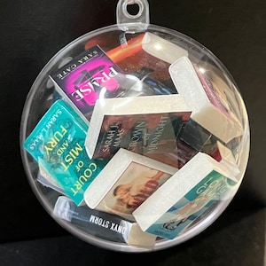 Semi-Custom Mini Book Ornament Bauble: Choose Titles From List | Book Lover Christmas Decor Medium: 1-20 books