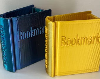 Book-Shaped Bookmark Holder | 3D Printed Storage for Bookmarks | Available in Multiple Colors