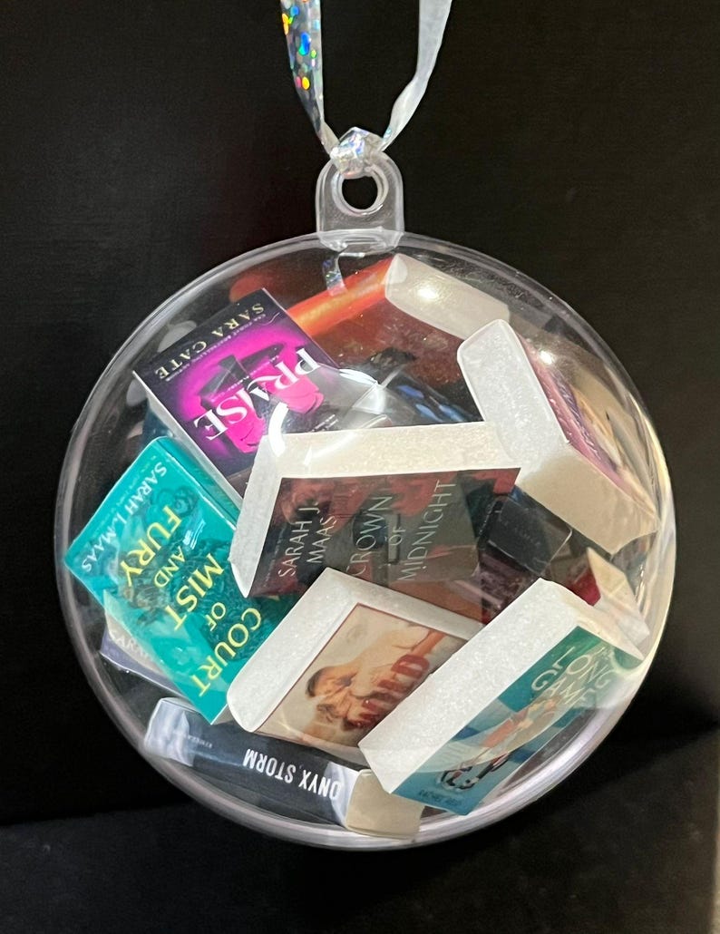 Semi-Custom Mini Book Ornament Bauble: Choose Titles From List | Book Lover Christmas Decor Medium: 1-20 books