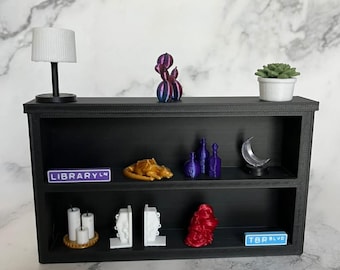 Pack variado de decoración para estanterías en miniatura: artículos decorativos para mini estanterías / miniaturas impresas en 3D, accesorios para rincones de lectura, regalo para amantes de los libros.