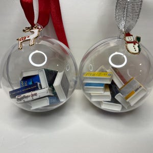 Semi-Custom Mini Book Ornament Bauble: Choose Titles From List | Book Lover Christmas Decor bild 2