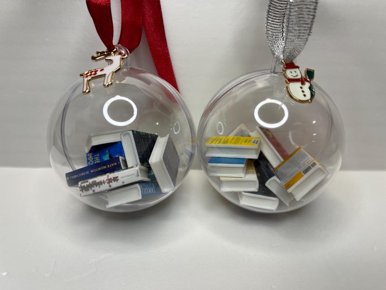 Semi-Custom Mini Book Ornament Bauble: Choose Titles From List | Book Lover Christmas Decor bild 2