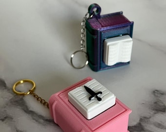 Llavero con forma de libro / Juguete antiestrés con clic / Regalo para lectores amantes de los libros / Regalo para rellenar calcetines navideños