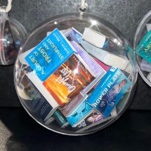 Semi-Custom Mini Book Ornament Bauble: Choose Titles From List | Book Lover Christmas Decor Large: 1-35 books