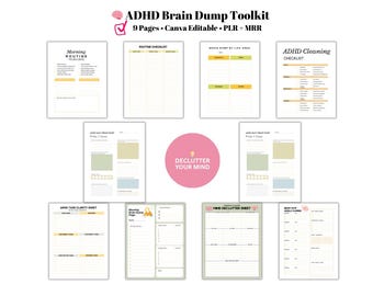 ADHD Brain Dump Planner | Printable Productivity Toolkit (PLR MRR)