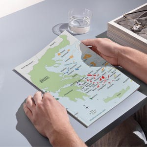 Carte des îles grecques imprimable - téléchargement numérique de l'archipel de la Grèce - art mural mer Égée - affiche de carte des Cyclades Dodécanèse - décoration de voyage image 3