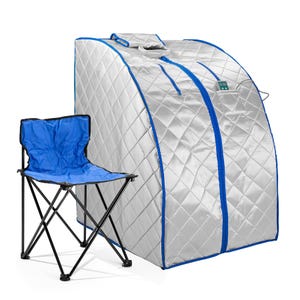 Sauna personal con calefacción por infrarrojos, almohadilla térmica para pies y silla