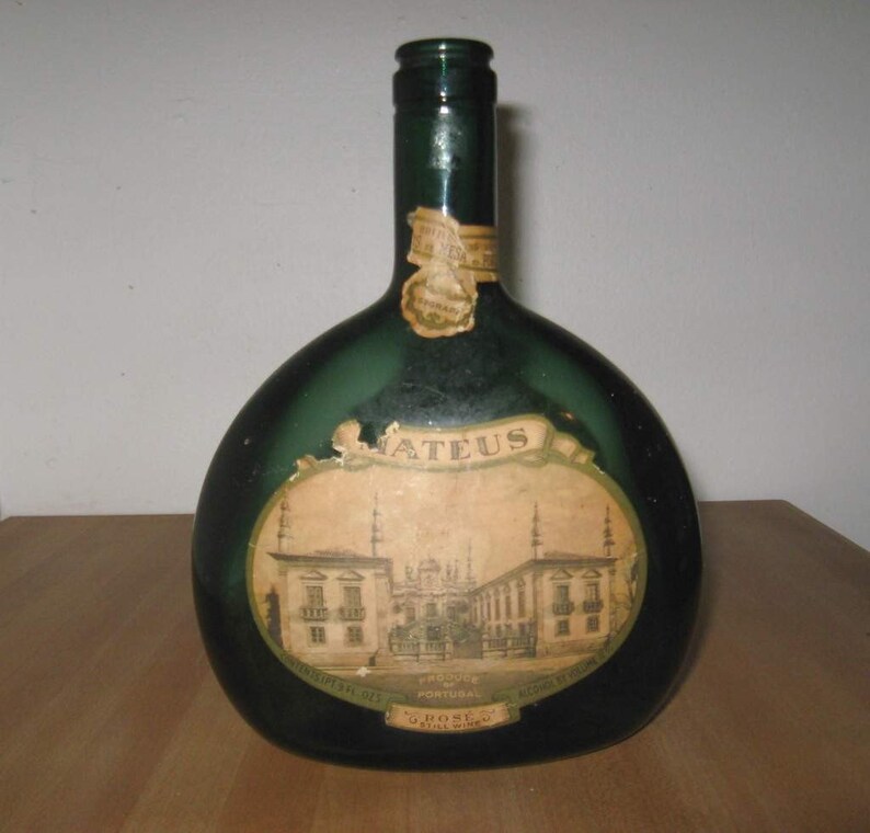 Vintage 1970s Mateus Rose Dark Green Wine Bottle Etsy