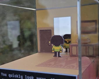 Deltarune: Despite Everything...? Diorama | Video Game Pixel Art Decoration | Gift for Gamers | Fanmade Papercraft 3D Shadowbox Display