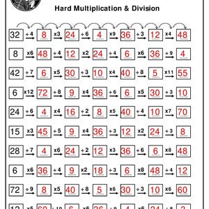 10 Printable Horizontal Multiplication and Division Practice Sheets ...