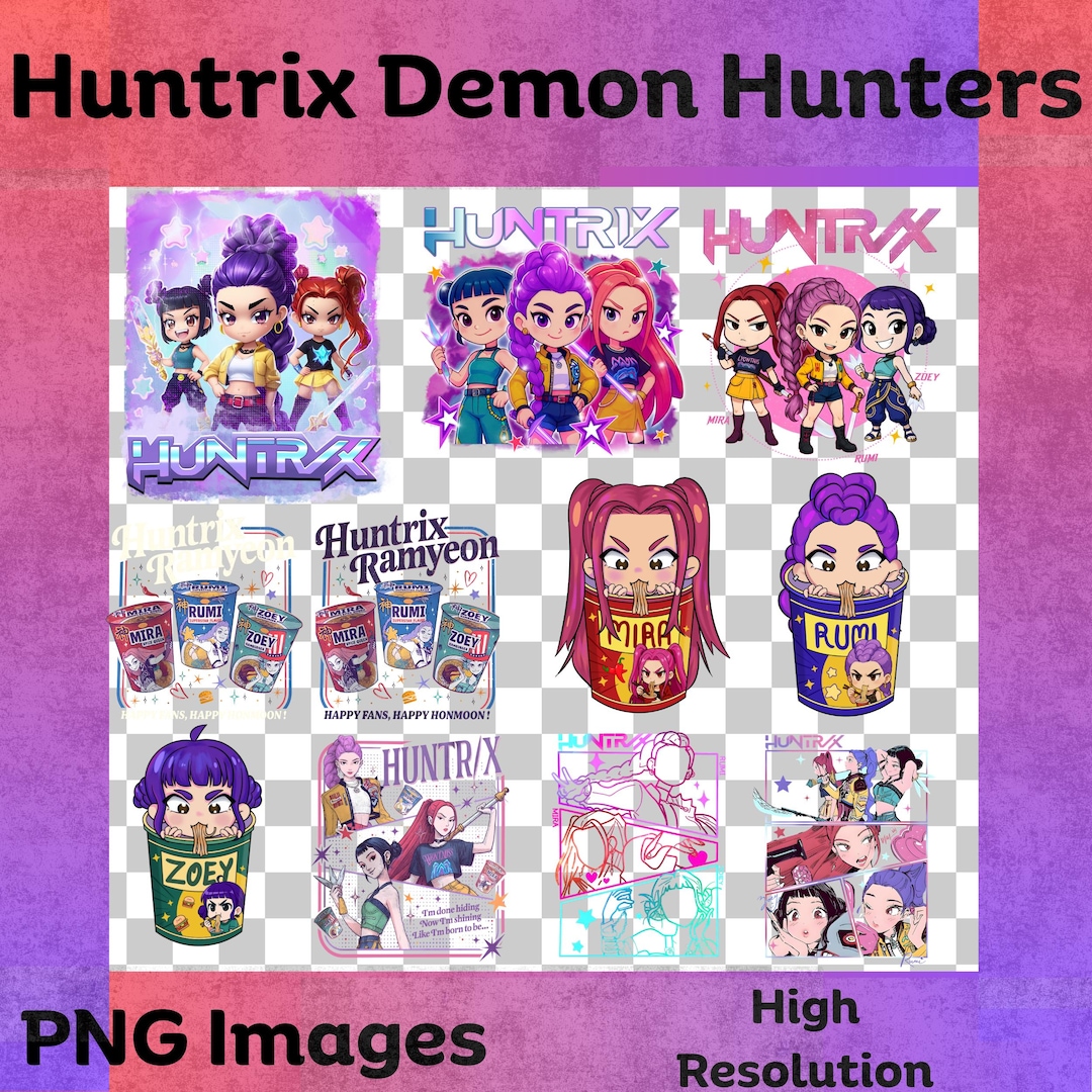Huntrix Demon Hunters PNG | High Resolution Fantasy Girl Clipart | Dark ...