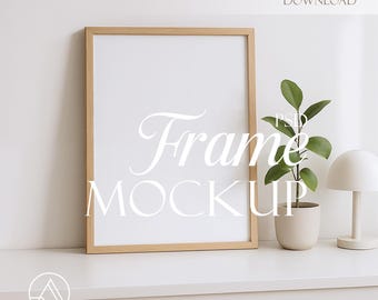 Eenvoudige mockup muurkunst sjabloon voor Photoshop, verticale PSD lijst mockup, A4 A3 poster mockup sjabloon, digitale print, slim object PSD