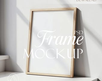 DIN A verticaal framemodel, eenvoudig model muurkunstsjabloon voor Photoshop, verticaal realistisch PSD-sjabloon, digitale print, slim object PSD
