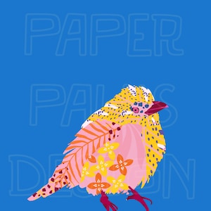 Little Bird Print | Digital Download | Wall Art| Bird Wall Art | Eclectic Art | Home Decor | Colourful  Decor | Instant Download | Birds