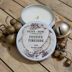 Bougie festive à l'orange épicée au coin du feu Bougie à la cire de soja Bougie parfumée Bougie à la cannelle