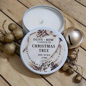 Bougie de sapin de Noël Bougie de cire de soja Authentique bougie parfumée de sapin de Noël