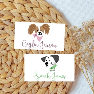 Dog Breed Place Cards: Customizable Pet Event Name Cards