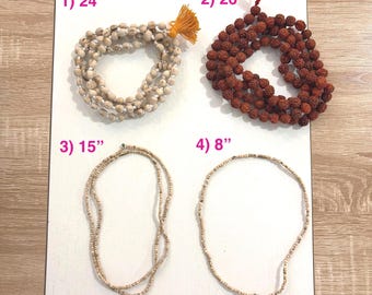 Rudraksha Tulsi Japa Mala: Hindu Prayer Beads for Meditation, 108 Beads (Certificate Included)