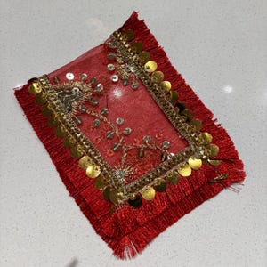 Chunni for Mata Rani Red Dupatta for Durga Maa Poshak for Laxmi Ganesh Religious Items Chunari for Idol